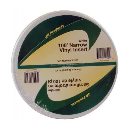 Jr Products 100FT NARROW VINYL INSERT - WHITE 11301